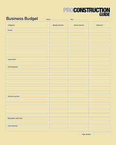 Business Budget