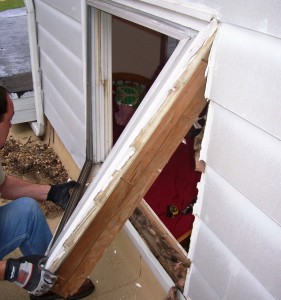 The existing window was removed to receive the new window.