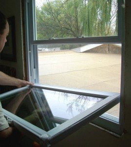 Install the new screen and removable sashes and check for proper operation