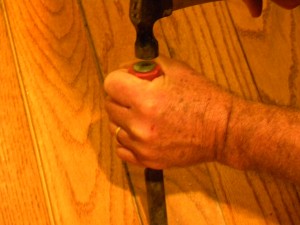 Use a hammer and chisel to remove the damaged board.