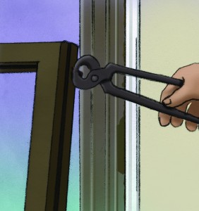 Remove the weight through the access hole 