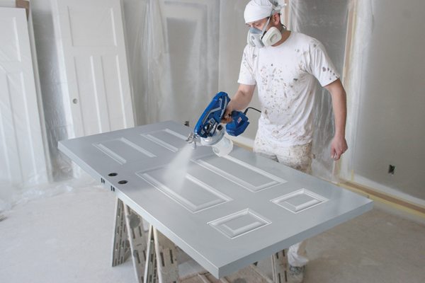 Start moving the paint sprayer before you pull the trigger,